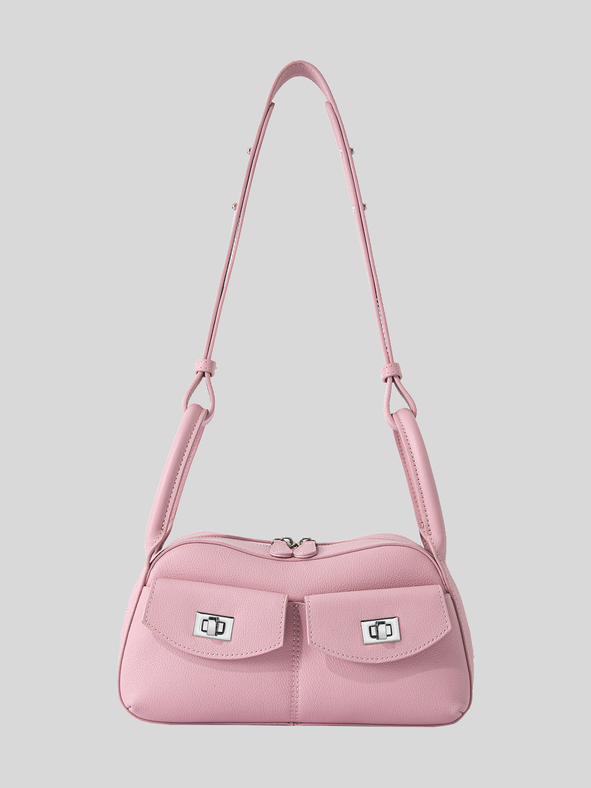 Top-grain cowhide flap bag