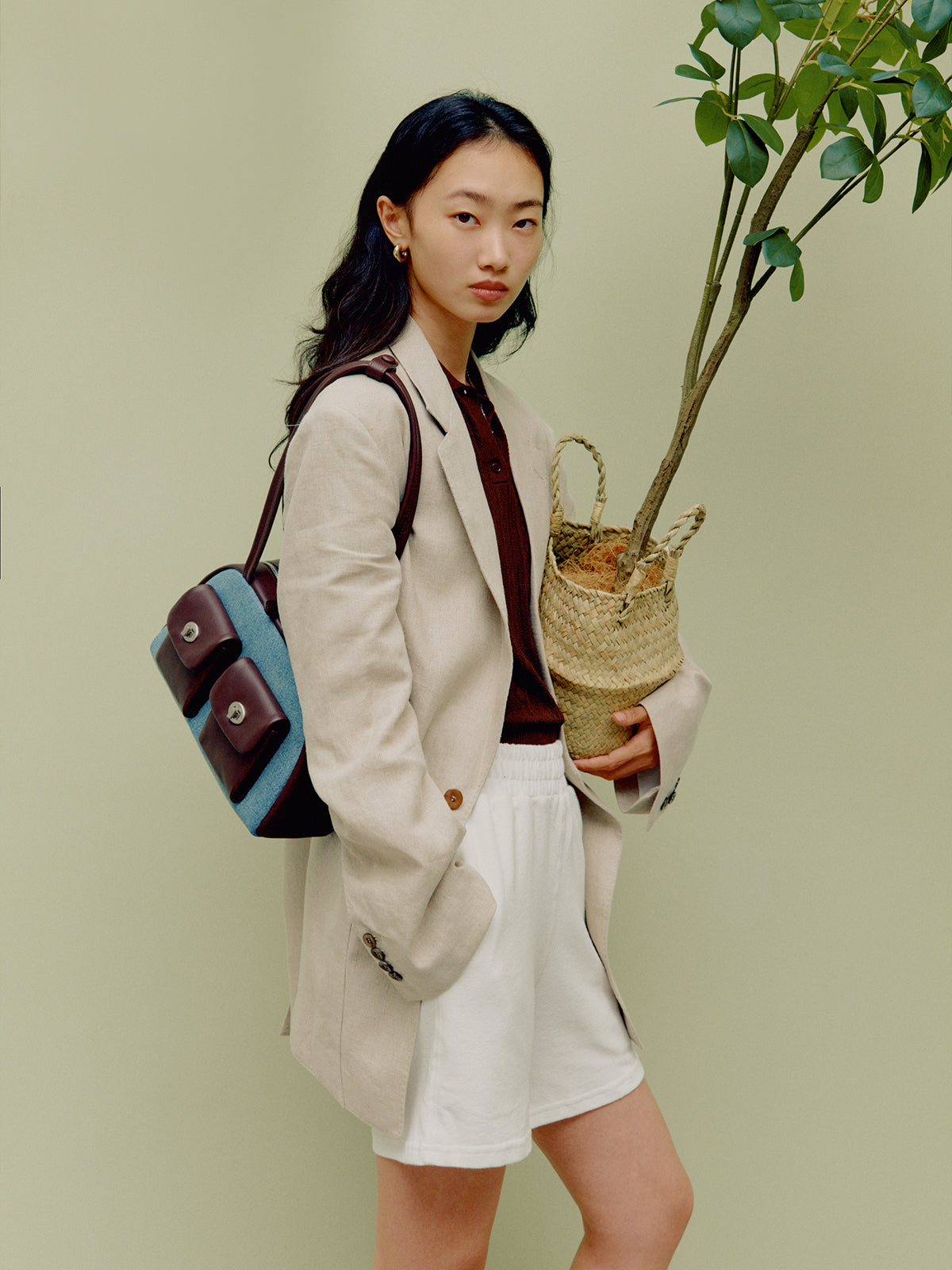 Large Double Pocket Boston Bag