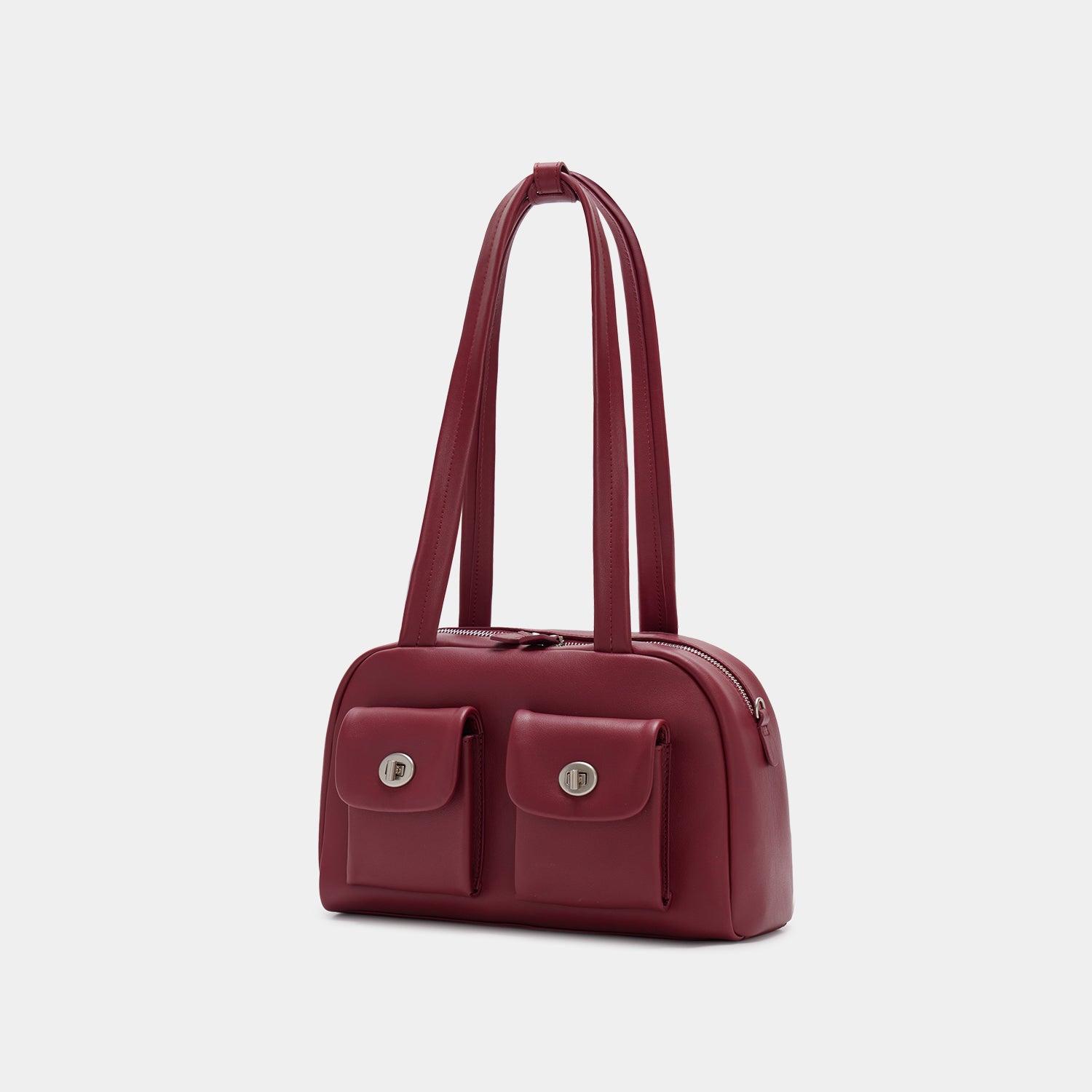 Large Double Pocket Boston Bag