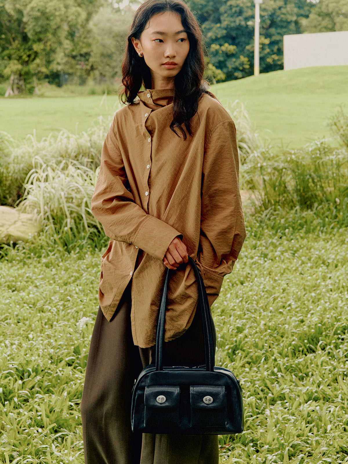 Large Double Pocket Boston Bag