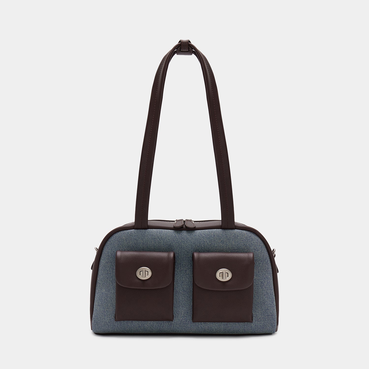 Large Double Pocket Boston Bag