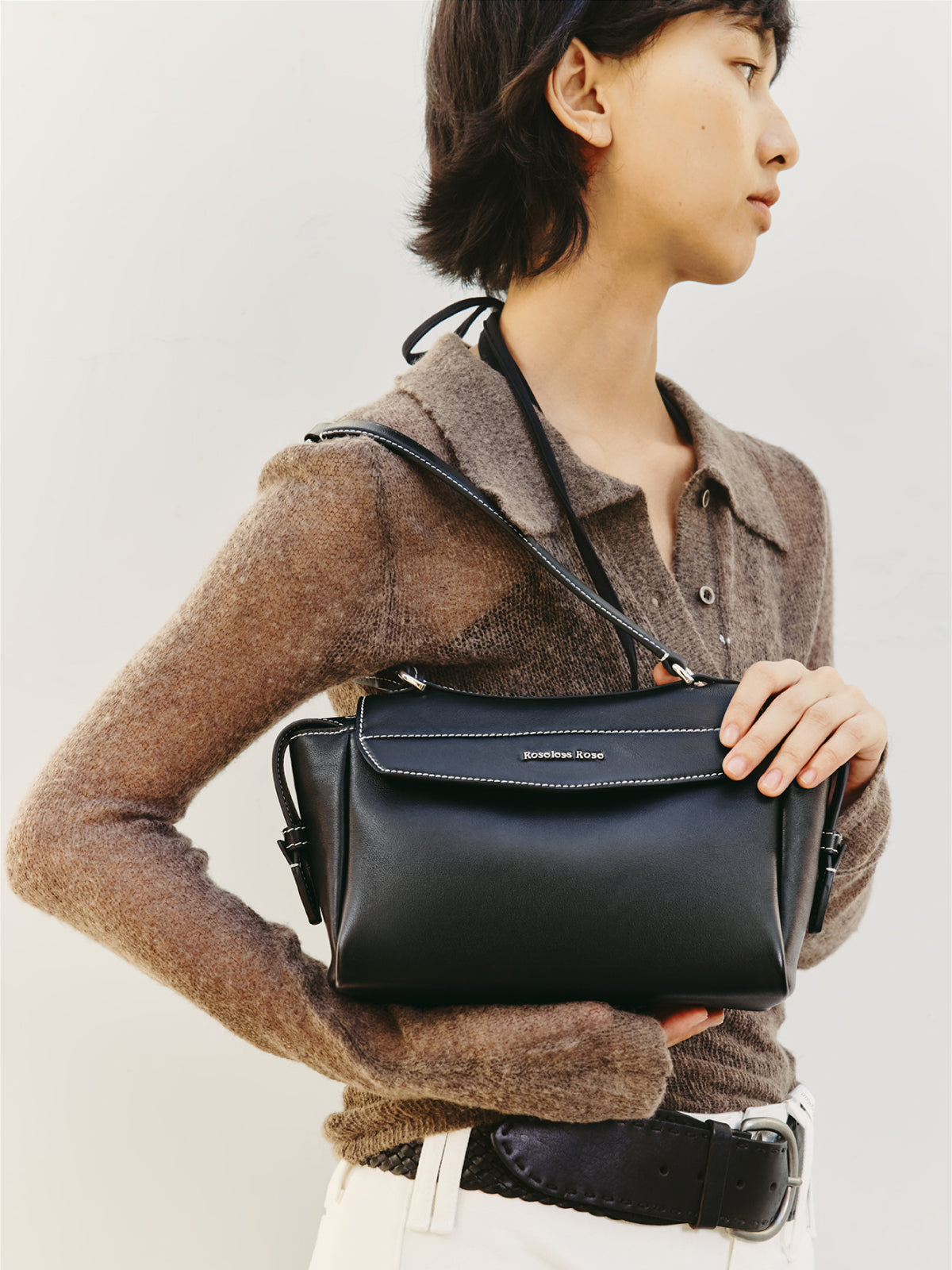 Hite bag, crossbody/shoulder style, commuter style (cowhide leather)