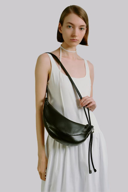 Medium Croissant Crossbody Bag Shoulder Bag - white