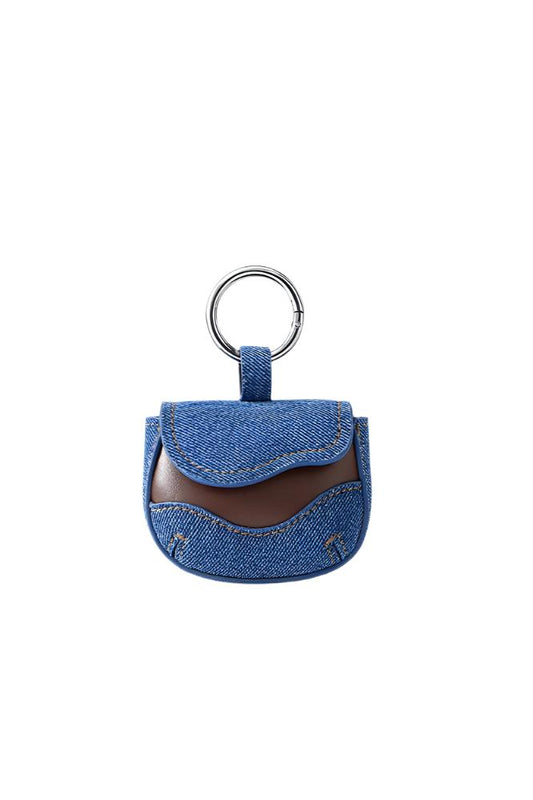 Handbag charm leather bag charm - blue