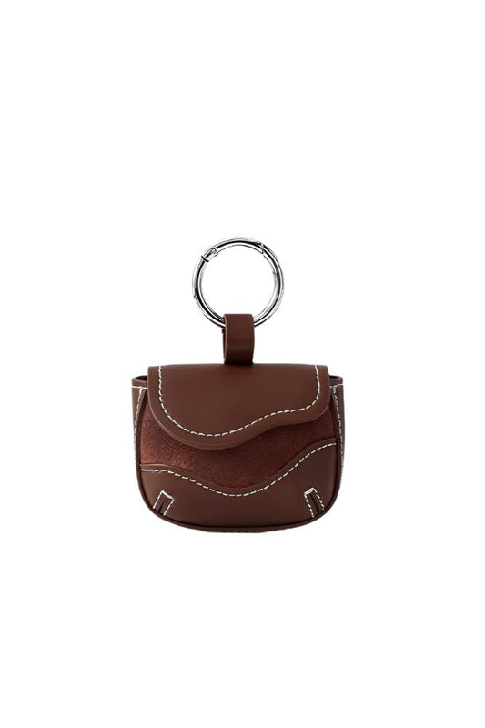 Handbag charm leather bag charm - brown