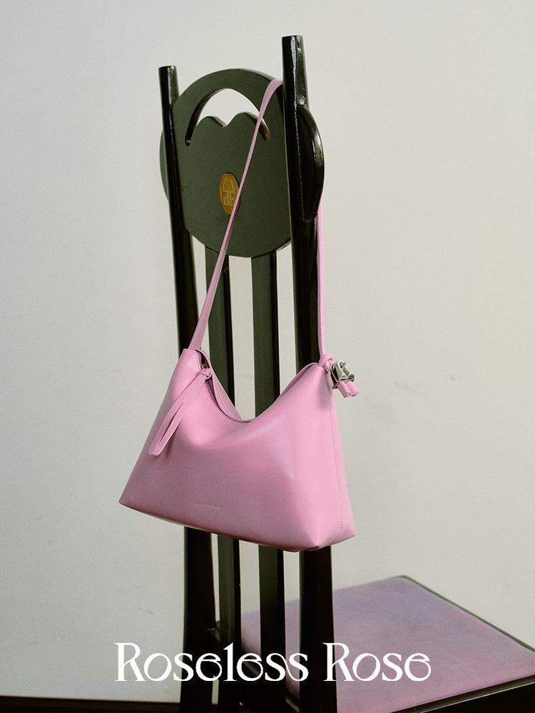 Double Strap Hobo  Shoulder Bag - pink